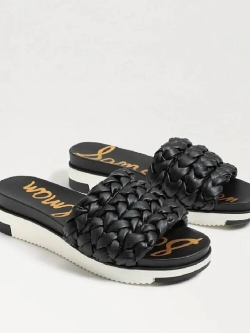 Sam Edelman Black Woven Slide Sandals